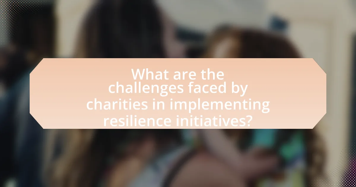 What are the challenges faced by charities in implementing resilience initiatives?